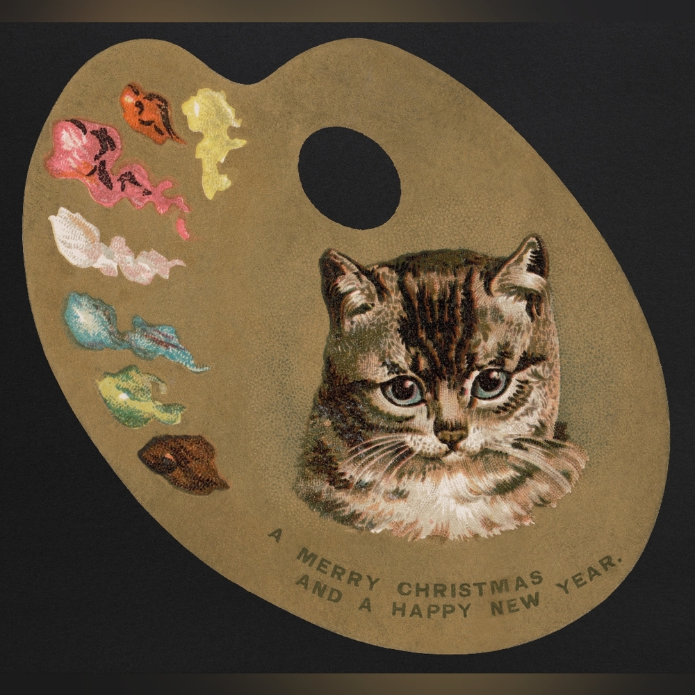 Vintage Cat Art Palette Art Print